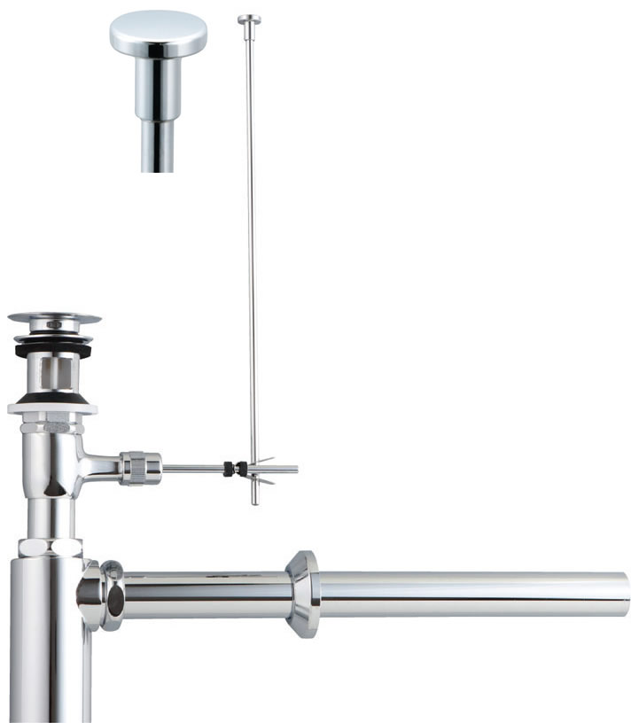 LF-706PACU INAX LIXIL 洗面器・手洗器用セット金具 ポップアップ式排水金具 (呼び径32mm) 壁排水ボトルトラップ (排水口カバー付) イナックス リクシル 納期1週間【純正品】｜家電と住宅設備の部品くん