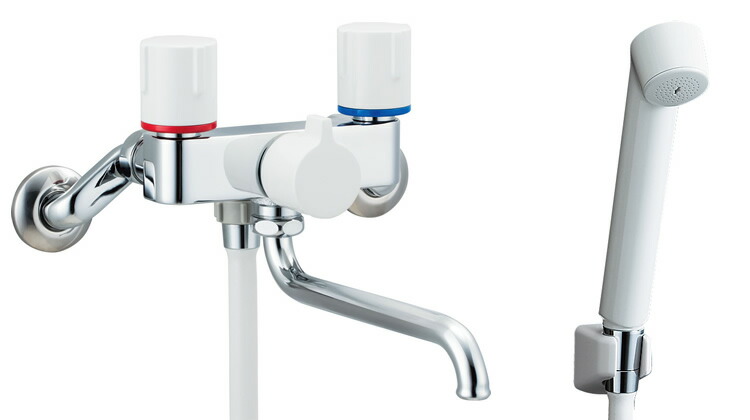 楽天市場】2ハンドルシャワーバス水栓(一時止水) ノルマーレS 吐水口長