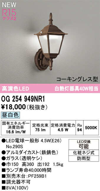 エクステリアライト オーデリック OG254949NR1