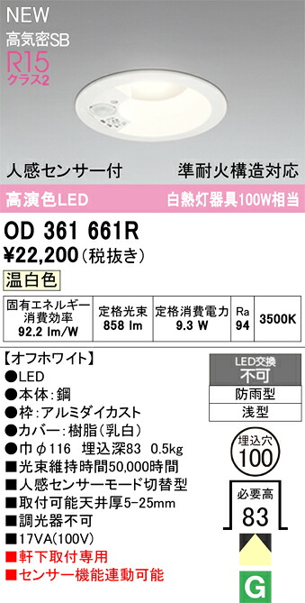 エクステリアライト オーデリック OD361661R|家電と住宅設備の部品くん