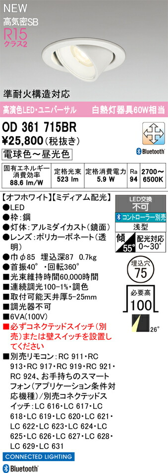 落ち込むともし火 オーデリック OD361715BR