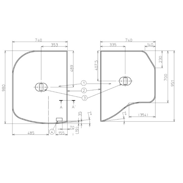【EKK81034WR4】TOTO 風呂ふた ネオＬ用把手付割り風呂蓋Ｒ 部品 【純正品】