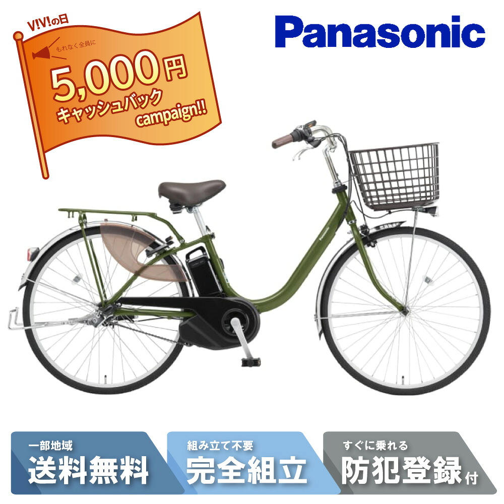 【5千円ｷｬｯｼｭﾊﾞｯｸｷｬﾝﾍﾟｰﾝ\u00263001円CP☆9日20時star\u0026最大限度12倍】 電動銀輪 電動助けること銀輪 パナソニック  Panasonic ビビ・L ViVi L 24in BE-FL434 G2 アイビー緑であること 2025