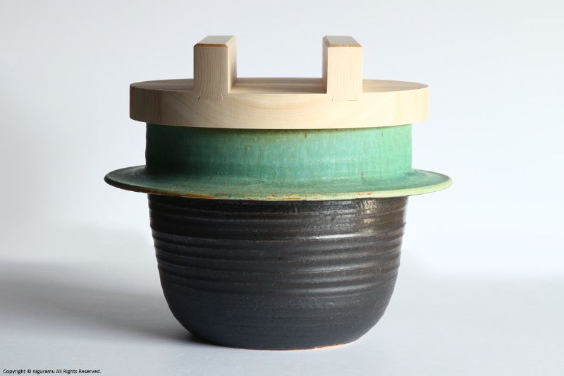 能登島でつくられた 佇まいが美しいご飯釜 陶器の遠赤効果でご飯がほっくり 陶器の羽釜 1升炊き 独歩炎