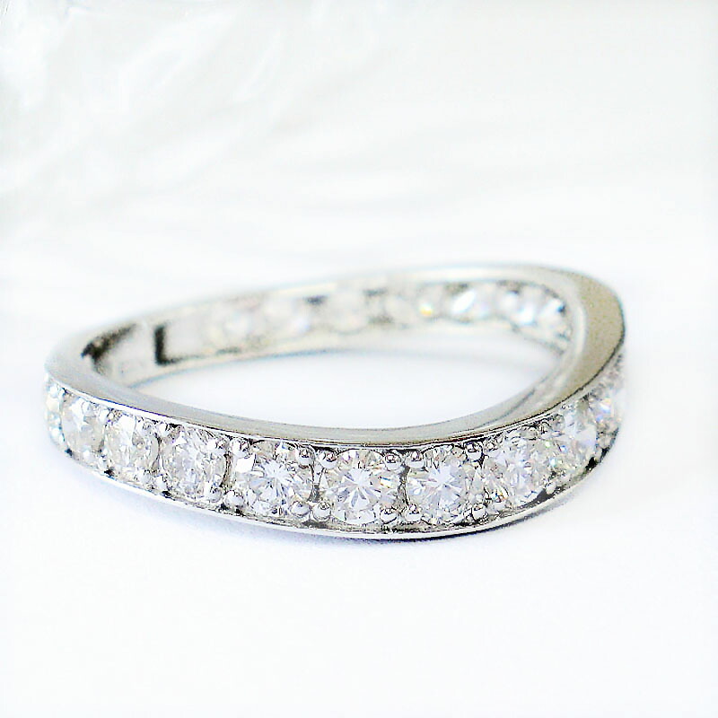 Pt900 エタニティ リング プラチナ ダイヤモンド 1.00ct S字 指輪 ハーフエタニティ 天然 天然石 ダイヤ 1カラット エタニティ レディース ジュエリー 人気 プレゼント 記念日
