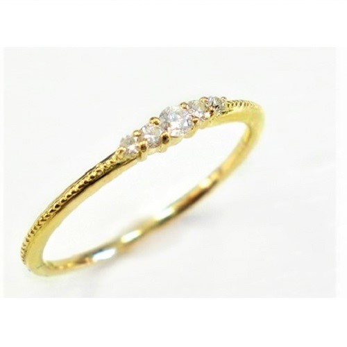【楽天市場】K18 リング ダイヤモンド 指輪 ダイヤリング 天然ダイヤ 誕生石 アンティーク調 ライン 細身リング ゴールド ピンクゴールド