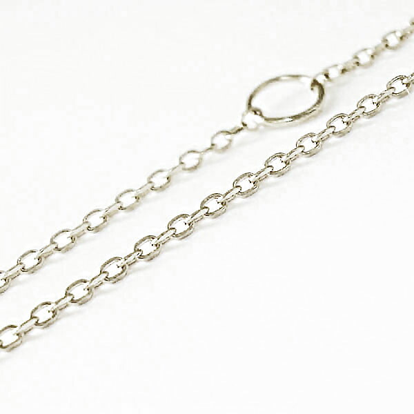 プラチナ Pt850 PT チェーン ネックレス 40cm アズキチェーン カットアズキチェーン 角アズキ 0.75mm 小豆 あずき カジュアル 華奢 細め クサリ プラチナチェーン 送料無料
