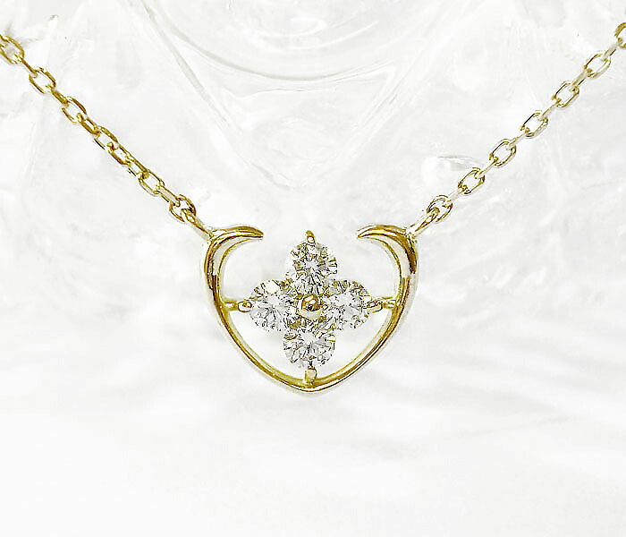 K10YG/PG/WG ダイヤモンド 0.1ct ハート ネックレス かわいい 小ぶり カジュアル オフィス ペンダント 10金 ゴールド レディース ジュエリー プレゼント ギフト 記念日【送料無料】|バルジ- Bulge