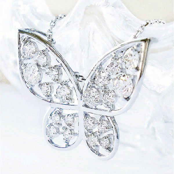 K18YG/PG/WG/Pt900 ダイヤモンド バタフライ ネックレス 0.43ct 蝶々モチーフ ダイヤネックレス 透かし 18金 ゴールド プラチナ ペンダント かわいい 綺麗 おしゃれ 人気 プレゼント 記念日 お祝い ご褒美 レディース ジュエリー 送料無料|バルジ- Bulge