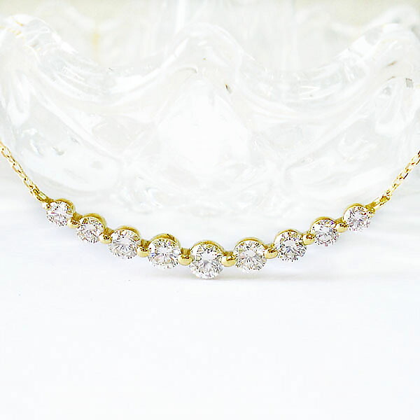 K18YG/PG/WG ラインネックレス ダイヤモンド ネックレス 0.5ct グラデーション ダイヤ 18金 ゴールド ライン ペンダント 人気 スキンジュエリー かわいい おしゃれ シンプル プレゼント 記念日 お祝い ご褒美 レディース ジュエリー 送料無料｜バルジ- Bulge 59,400円