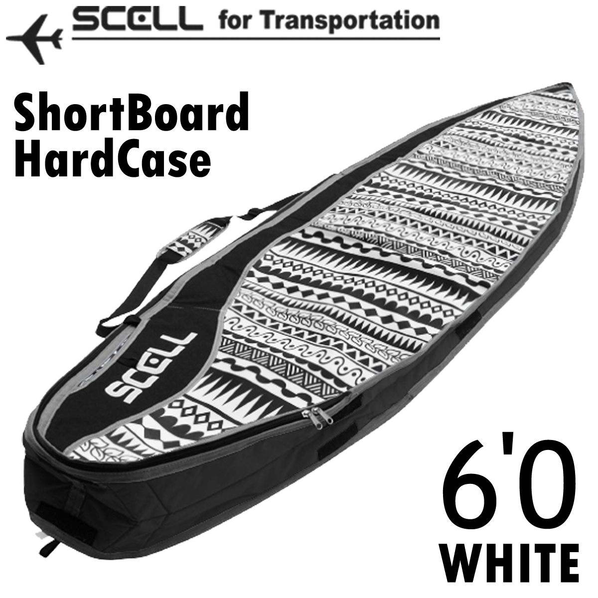 楽天市場】SCELL セル サーフボードケース 8'1 ハードケース WHITE 