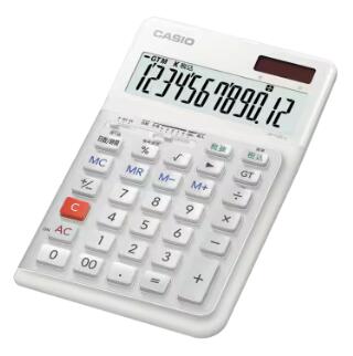 [カシオ計算機] 人間工学電卓 左手用【JE-12D-L-WE-N】 本格実務電卓 12桁 ジャストサイズ