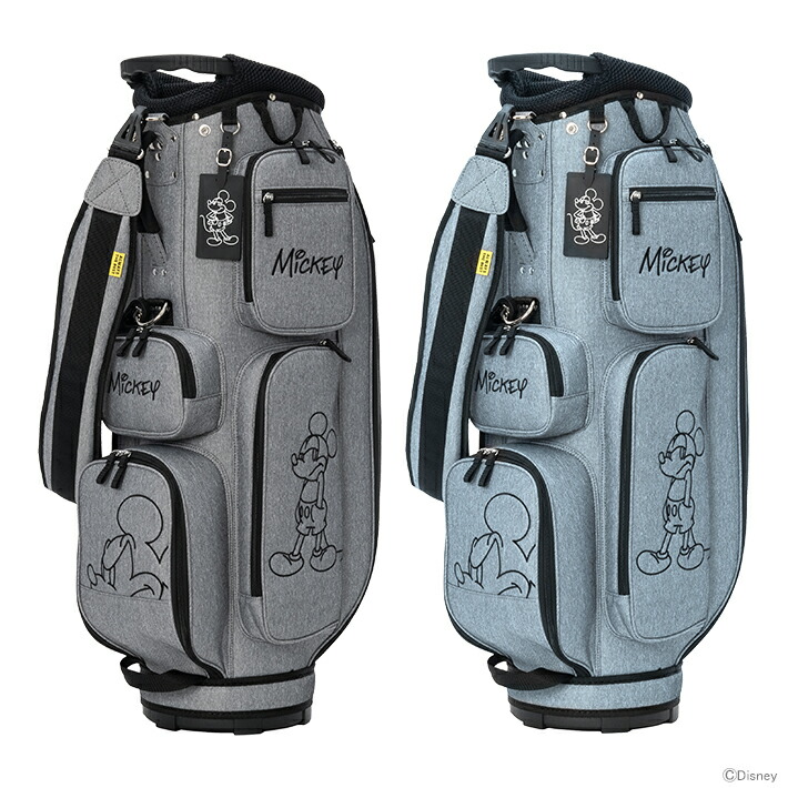 【ポイント10倍】ディズニー　ミッキーマウス　キャディバッグ　46インチ対応　ゴルフ用品　LINEART CADDIE BAG　XYMG6SC2　2カラー　[disneyzone]｜ランドセルと文房具 シブヤ文房具