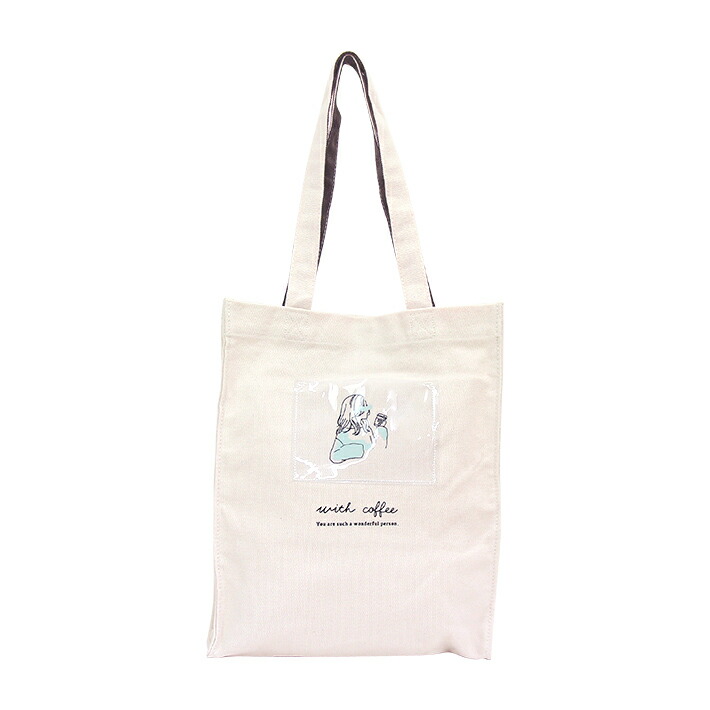 楽天市場】PVCポケット付きトートバッグ HELLO 1035柄 102253 [M便 1/1