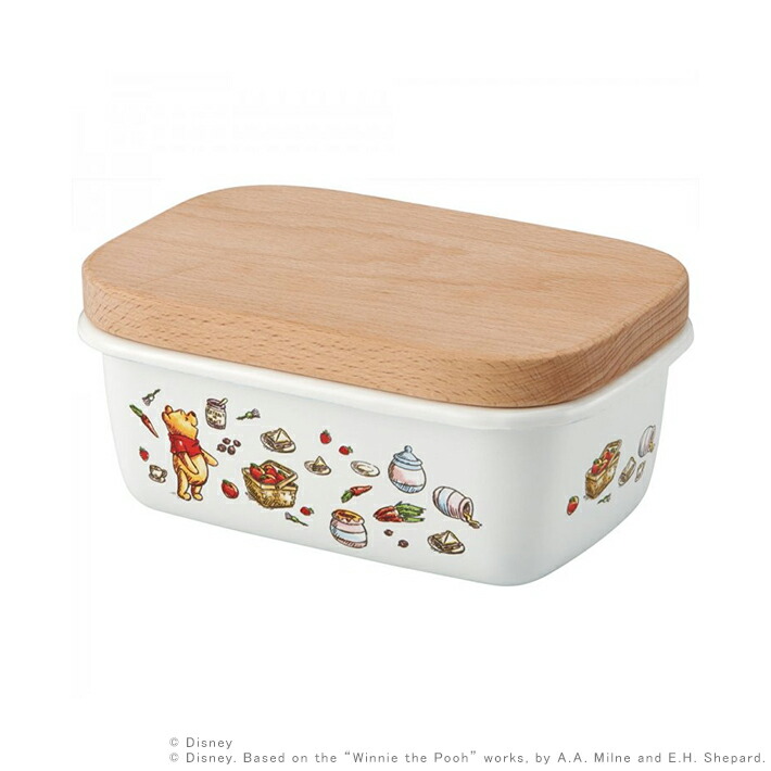 ディズニー　くまのプーさん　ホーローバターケース　木蓋付き　ENBT5　2022　[disneyzone]画像