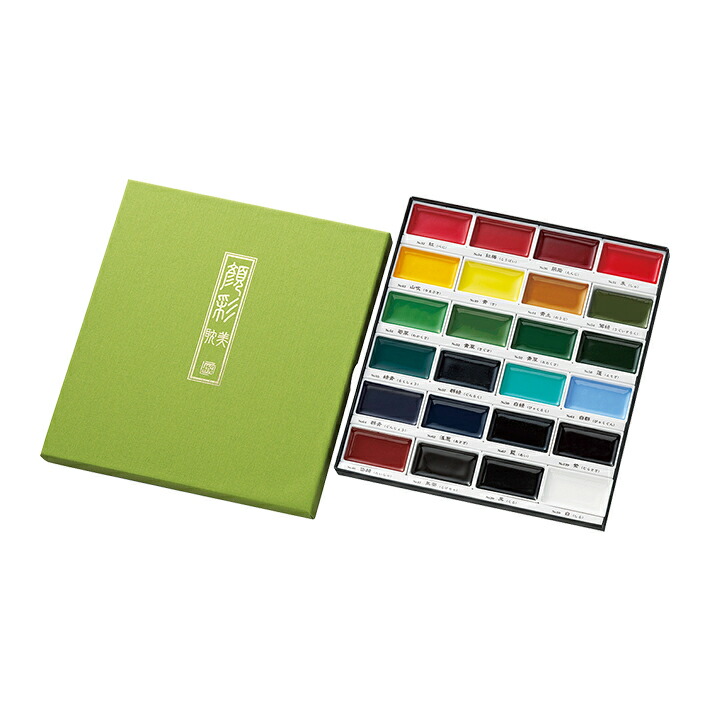 楽天市場】呉竹 絵手紙 顔彩耽美24色セット MC20/24V絵の具 人と自然に