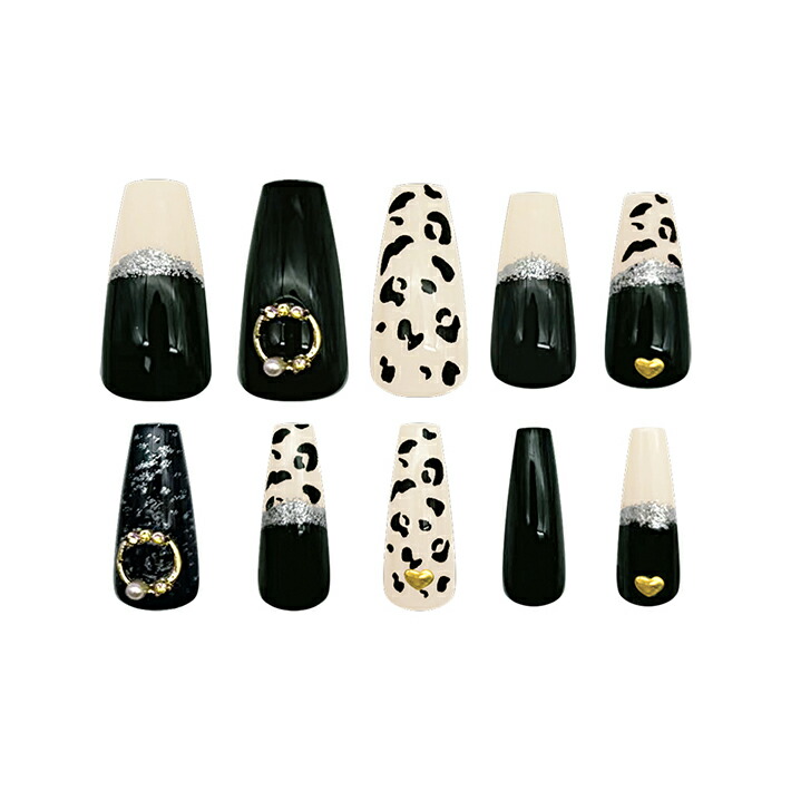 楽天市場】ネイルチップ ブラックフレンチ柄 127744 [M便 1/6