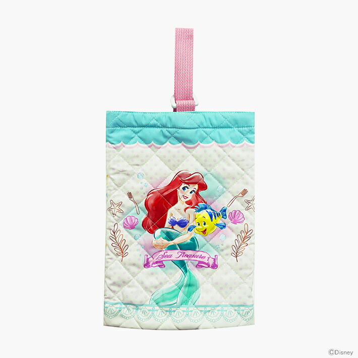 ディズニープリンセス　リトル・マーメイド　キルトシューズバッグ　アイボリー　アリエル柄　D7256IV-0　[M便 1/2]　[disneyzone]画像