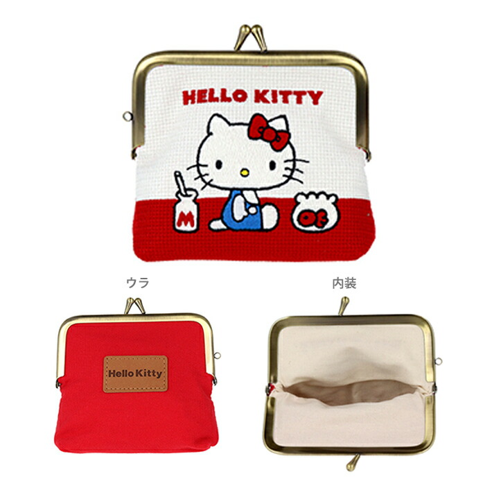 楽天市場】ハローキティ 畳刺繍ミニポーチ がま口 853369 : ファンシー