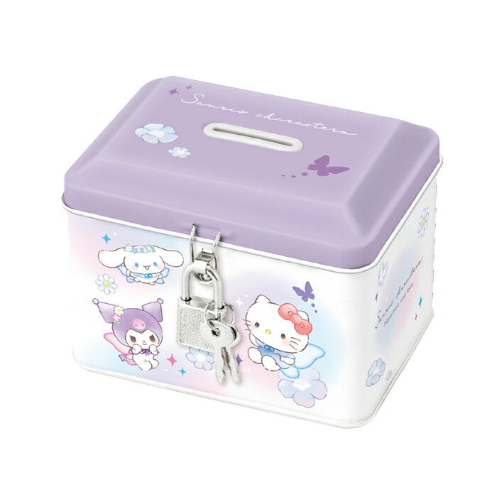楽天市場】サンリオキャラクターズ カギ付き缶バンク 貯金箱 118413