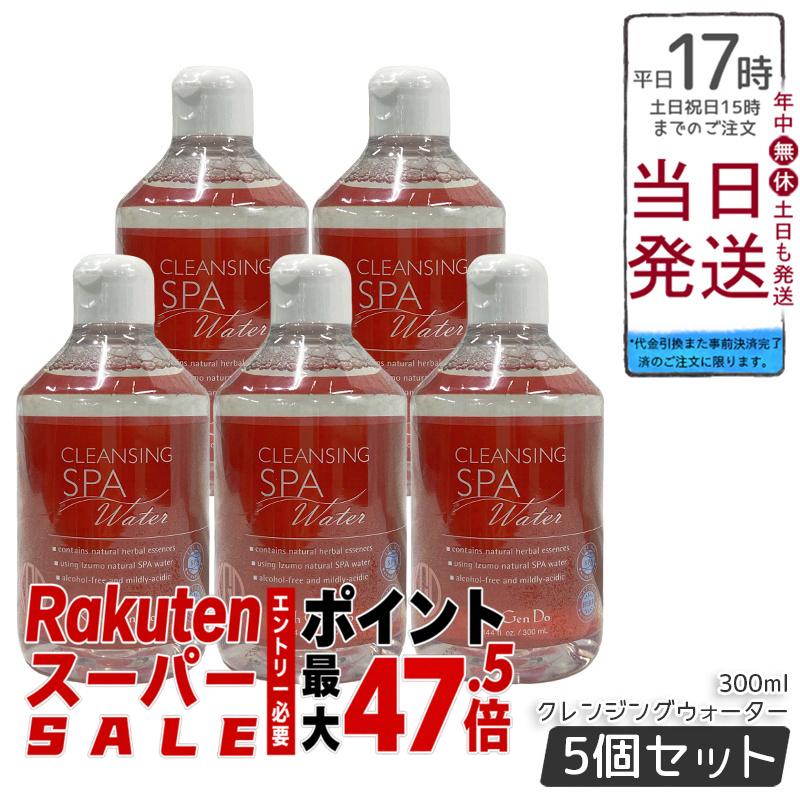 【5個セット】江原道 Koh Gen Do クレンジングウォーター 300mL 洗い流さないクレンジング 温泉水 シラカンバ樹液 ハーブエキス6種 ウォータープルーフオフ うるおい保湿 低刺激 敏感肌 マツエクOK 弱酸性 無香料無着色 日本製 化粧品 江原道