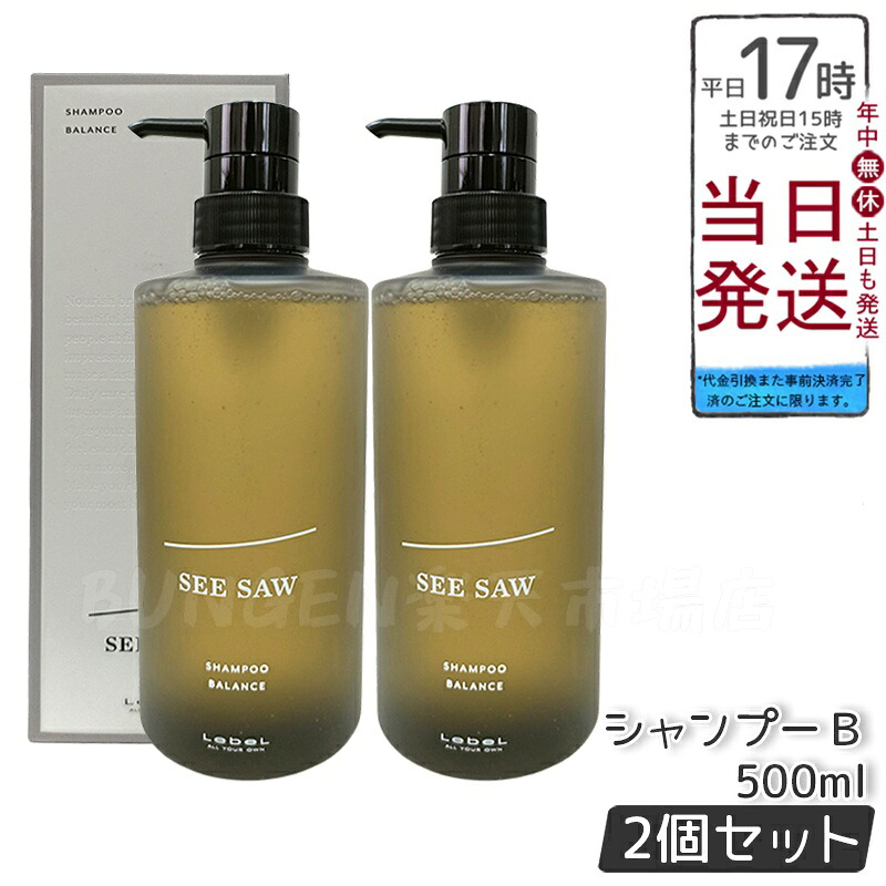 【2個セット】ルベル LEBEL シーソー ヘア&スキャルプシャンプーバランス B 500ml SEE/SAW 国内正規品