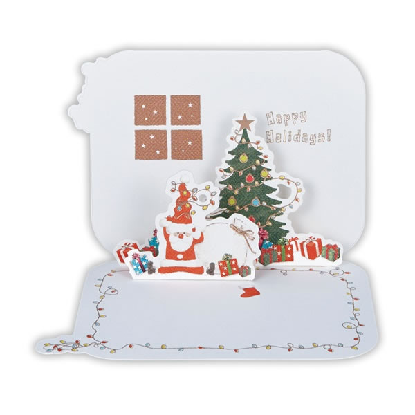 楽天市場 ホールマーク クリスマスカード グリーティングカード ツリーをかざるサンタ 立体カード Xar 765 996 Hallmark Xmas ぶんぐる
