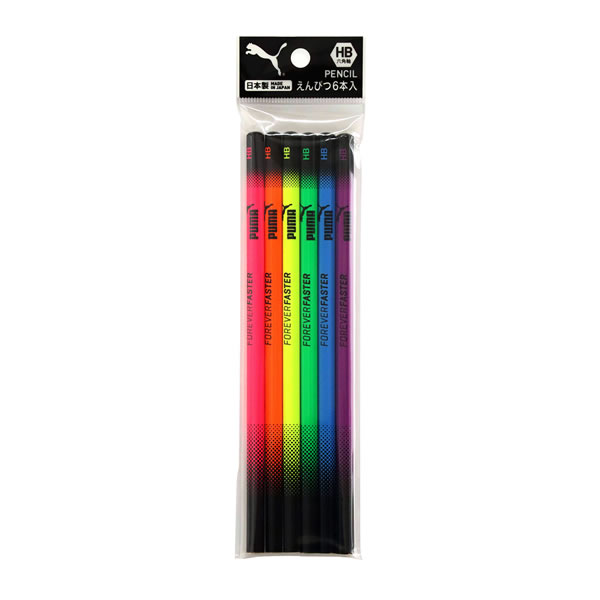 楽天市場 Hb クツワ プーマ Puma Hb 鉛筆 6本セット Pm143 蛍光色を基調とした映えカラー Kutsuwa ぶんぐる
