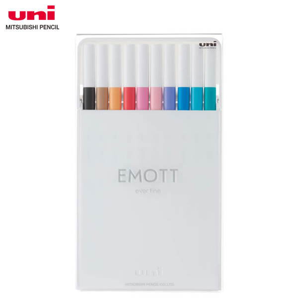 楽天市場 三菱鉛筆 水性サインペン Emott エモット １０色セット 文具ステーションフジワラ