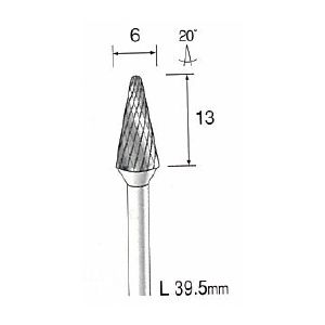 ミニター MINITOR BC2174 超硬カッター クロスカット Φ６ 軸径３．０ｍｍ BC-2174
