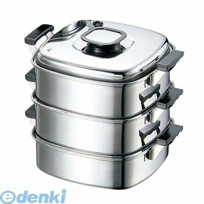 472600 モモ １８&minus;０ プレス 角蒸器 ３段 ２２cm 4548170090996｜文具のブングット