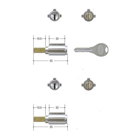 (LINEクーポン有)GOAL ゴール V-PX 19.5ﾐﾘ (2個同一) 扉厚40-43MM 取替用シリンダー VPX19.5ﾐﾘ(2個同一)扉厚4043MM