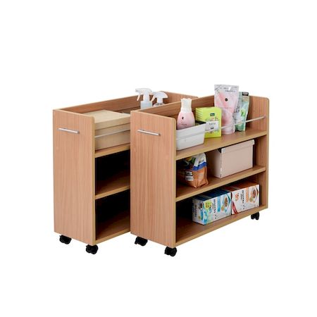 JKプラン SGT-0137-NA 直送 代引不可・他メーカー同梱不可 押入れ 収納 ラック 本棚 2個セット 幅26.5 奥行78 .5 キャスター付き 隙間 ワイド ワゴン 棚 3段 大容量 CD DVD 本 漫画 整理 SGT0137NA|文具のブングット