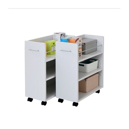JKプラン SGT-0136-WH 直送 代引不可・他メーカー同梱不可 クローゼット 収納 ラック 2個セット A4ファイル 幅26．5 奥行58 ．5 キャスター付き ワイド ワゴン 大容量 日用品 SGT0136WH