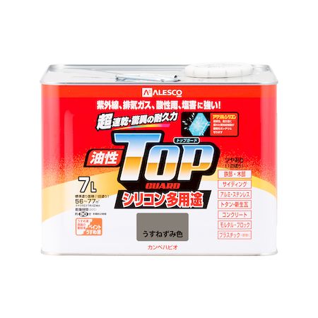 直送 代引不可・他メーカー同梱不可 カンペハピオ 00017640431070 油性トップガード うすねずみ色 7L Kanpe Hapio 薄ねずみ 油性シリコン多用途塗料油性トップガード 万能塗料【キャンセル不可】 10,269円