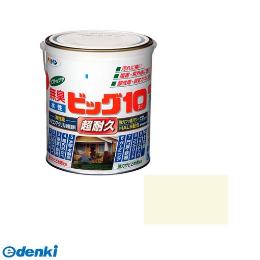 直送 代引不可・他メーカー同梱不可 アサヒペン 4970925432155 水性ビッグ10多用途 1．6L 212アイボリー ソフトなツヤ 水性塗料 万能塗料
