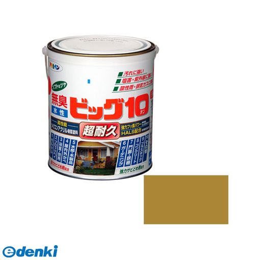 直送 代引不可・他メーカー同梱不可 アサヒペン 4970925592293 水性ビッグ10多用途1．6L 238ハニーゴールド ソフトなツヤ 水性塗料 万能塗料