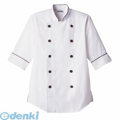 SKC5401 ショップコート ＥＴ－１１４４ ホワイト×ブラウン Ｓ 4905001571961 サンペックスイスト サーヴォ SERVO