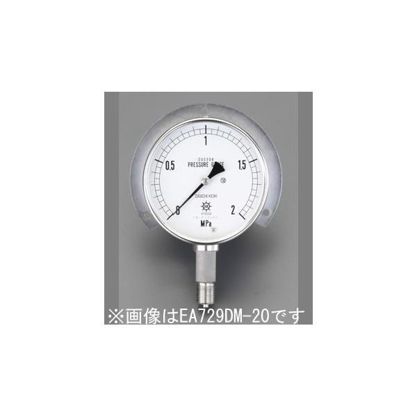 【即納在庫品】「直送」【個人宅配送不可】 エスコ EA729DM-100 直送 代引不可・他メーカー同梱不可 75mm0-10MPaステンレス製ツバ付圧力計 圧力 ゲージ EA729DM100【キャンセル不可】