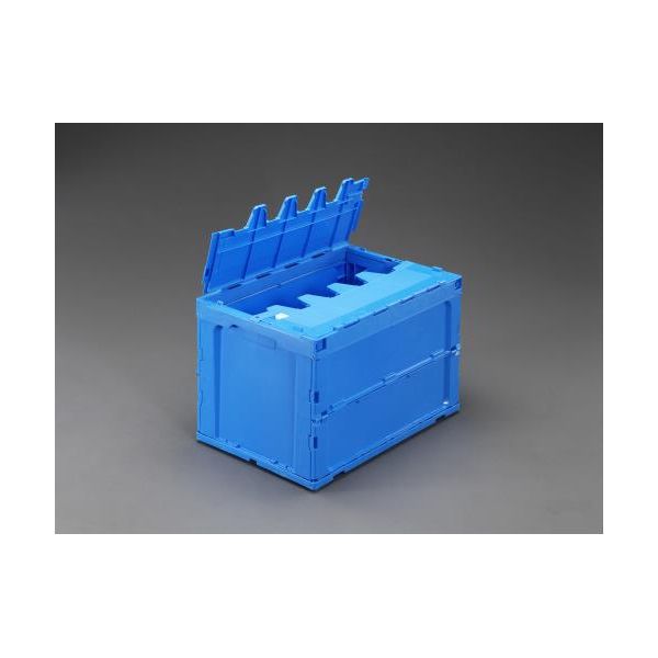 【即納在庫品】「直送」【個人宅配送不可】 エスコ EA506AA-9 直送 代引不可・他メーカー同梱不可 ６４８ｘ４４０ｘ４１９ｍｍ／９２．２Ｌ　折畳コンテナ 青／蓋付 EA506AA9【キャンセル不可】