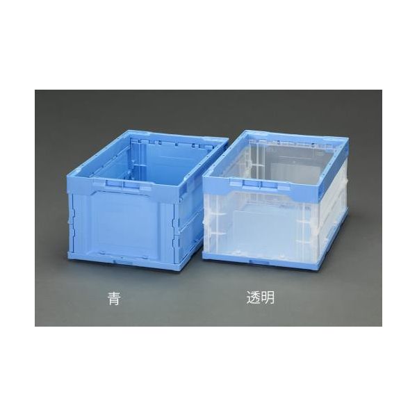 【即納在庫品】「直送」【個人宅配送不可】 エスコ EA506AA-13A 直送 代引不可・他メーカー同梱不可 51．9Ｌ 青 透明折りたたみ式コンテナ 5個 EA506AA13A【キャンセル不可】