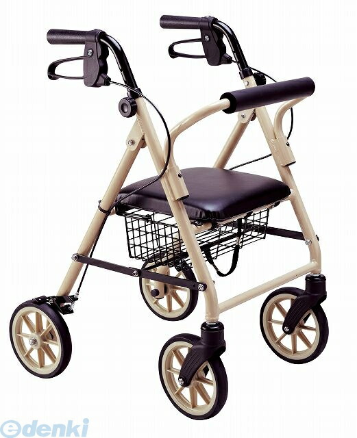 (LINEクーポン有)4958995870022 ハッピーミニ ミルクティーベージュ 竹虎 歩行車 歩行器 竹虎ヒューマンケア パープルメタリック|文具のブングット