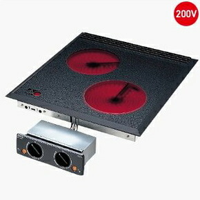(LINEクーポン有)三化工業 SNK SRH-252B ハイラジエントヒーター　ビルトイン2口 前面操作タイプ SRH252B