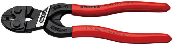 【即納在庫品】「直送」クニペックス KNIPEX 7131-160SB 小型クリッパー リセス付 7131160SB｜文具のブングット
