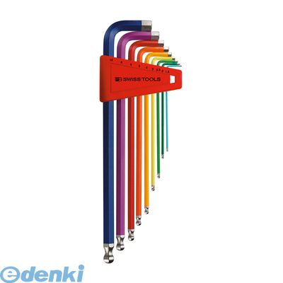 PBスイス 212LH-10RB ボール付ロング六角棒レンチ９本セット レインボー パックナシ 212LH10RB