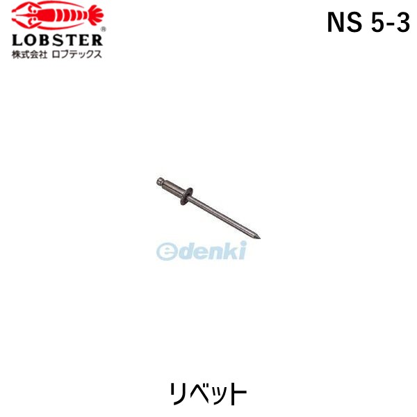 【即納在庫品】「直送」ロブテックス LOBSTER NS 5-3 ブラインドリベット スティール／スティール製 ５－３ １０００本入 箱入 NS53 スティール ブラインドブラインドリベット スティール／スティール製 ５－３ １０００本入 箱入 エビ NS5-3 箱入 tr-1259415 Lobtex 丸頭 49
