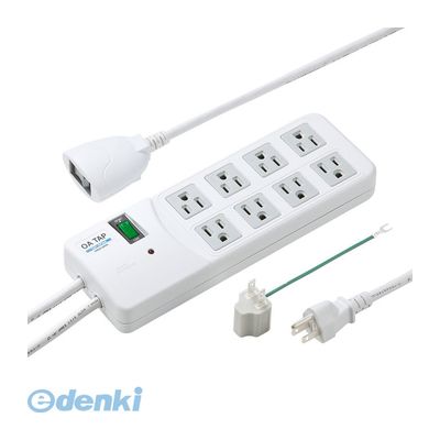 (LINEクーポン有)サンワサプライ TAP-SP308 雷ガードタップ 3P・8個口 TAPSP308 ホワイト 電源タップ OAタップ コンセント SANWA SUPPLY