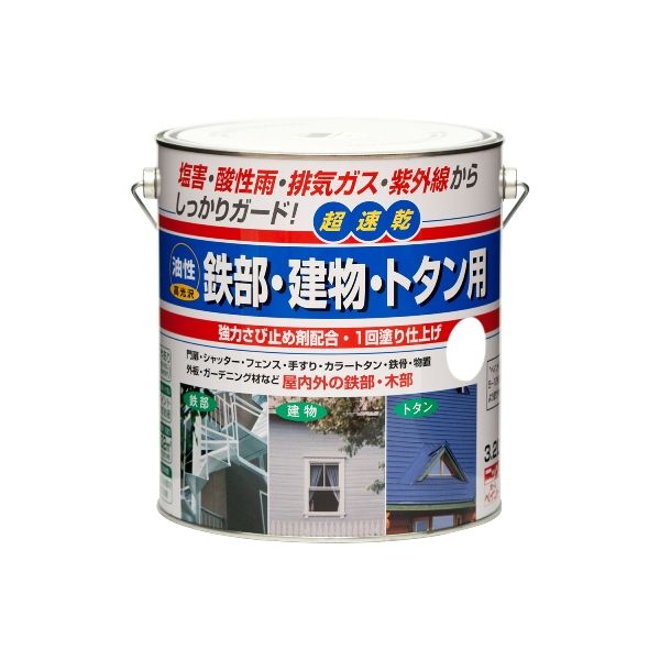 (LINEクーポン有)ニッペホームプロダクツ 4976124216343 直送 代引不可・他メーカー同梱不可 油性 鉄部・建物・トタン用 赤さび 3．2L アカサビ