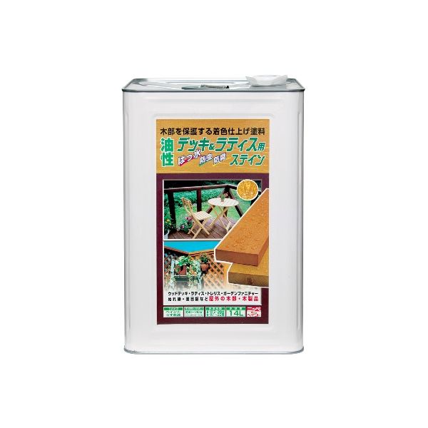 (LINEクーポン有)ニッペホームプロダクツ 4976124525551 直送 代引不可・他メーカー同梱不可 油性デッキ＆ラティス用 オーク 14L 木部用