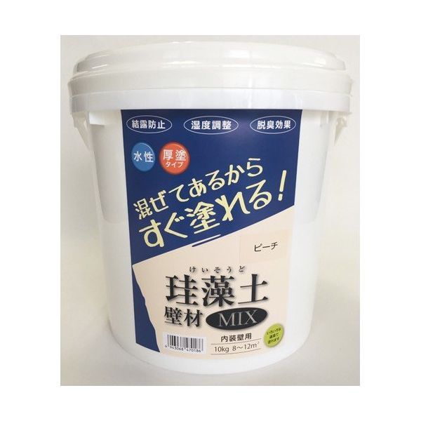 直送 代引不可・他メーカー同梱不可 フジワラ化学 4943068470186 ＃47018 珪藻土壁材MIX 10kg ピーチ【キャンセル不可】｜文具のブングット
